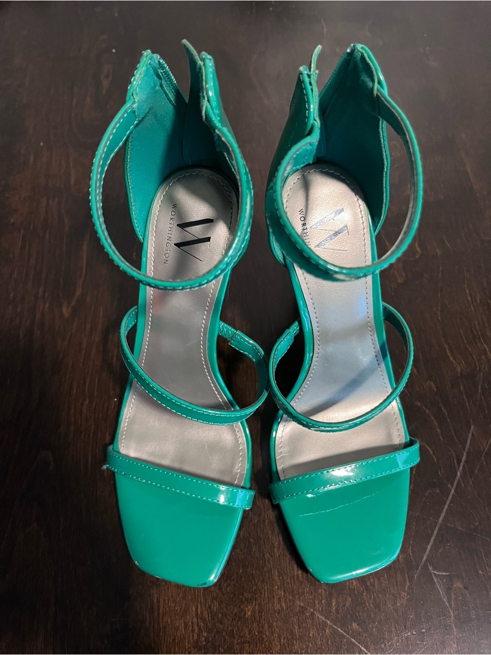 Worthington Green Patent Strappy High Heel Sandals